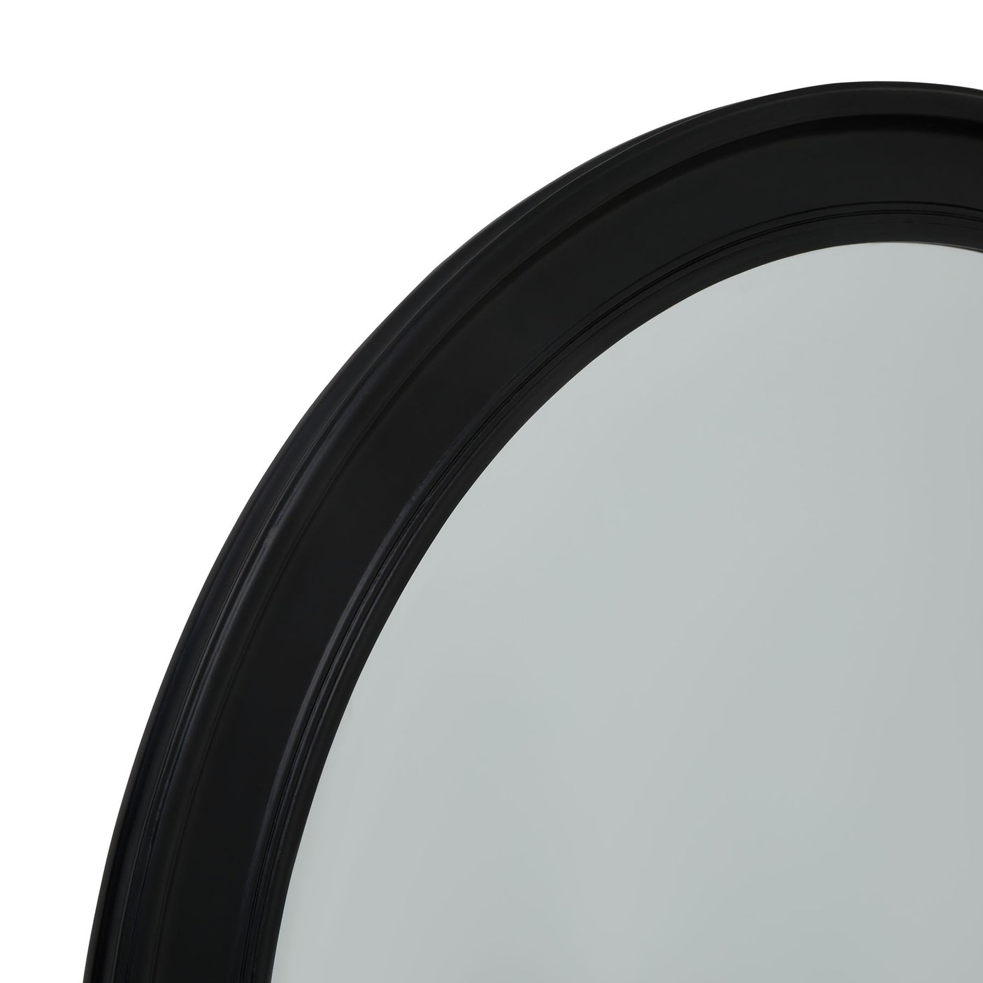 Black Wood Round Framed Large Mirror - Lacona Home 