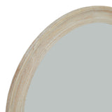 Washed Wood Round Framed Large Mirror - Lacona Home 