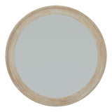 Washed Wood Round Framed Large Mirror - Lacona Home 