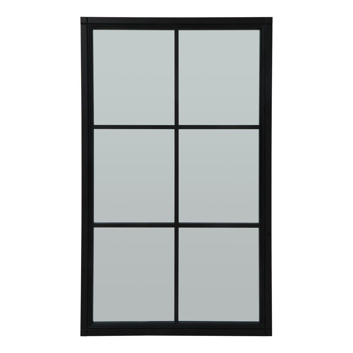 Black Wood Large Window Mirror - Lacona Home 