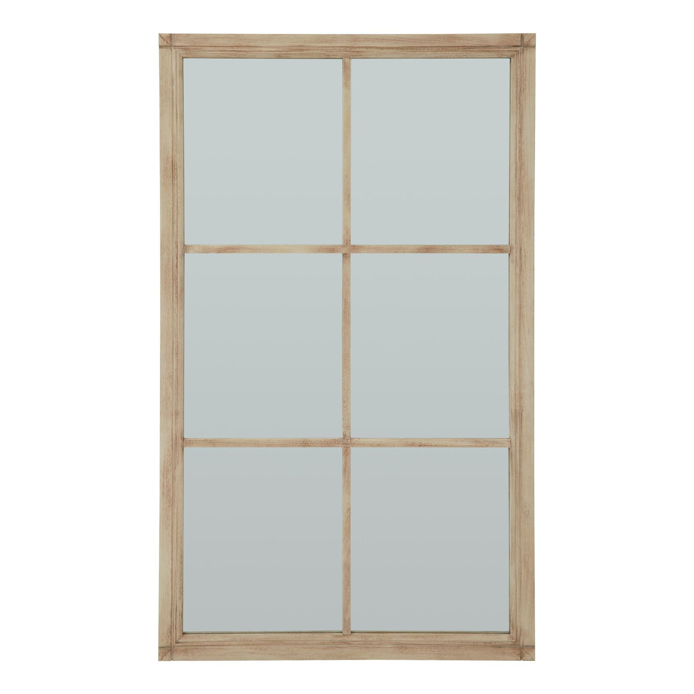 Washed Wood Large Window Mirror - Lacona Home 