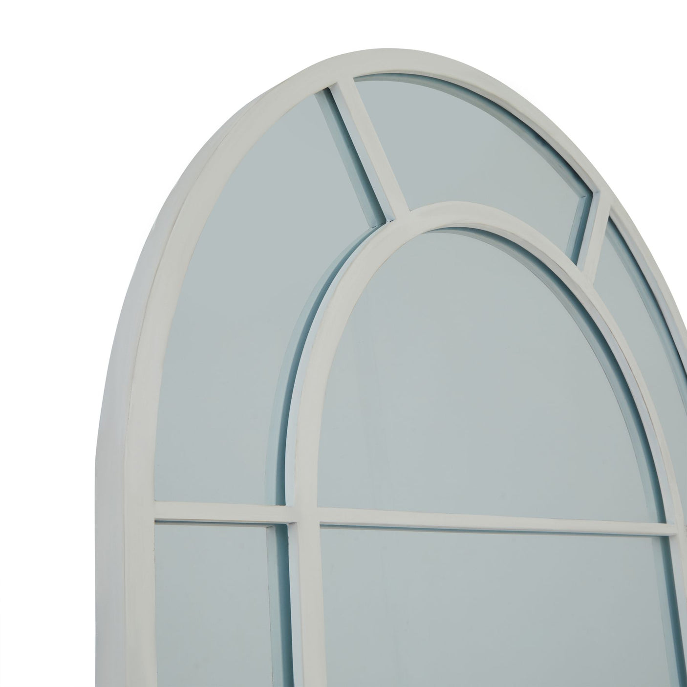 White Large Arched Window Mirror - Lacona Home 