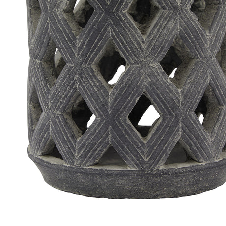 Amalfi Grey Large Lattice Lantern - Lacona Home 