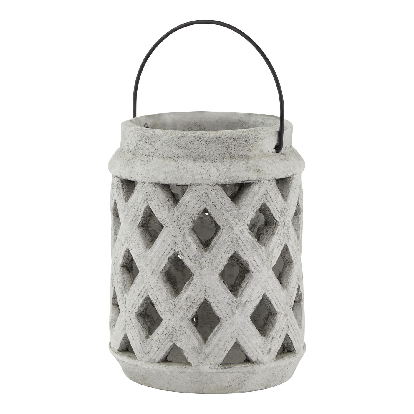 Athena Stone Large Lattice Lantern - Lacona Home 