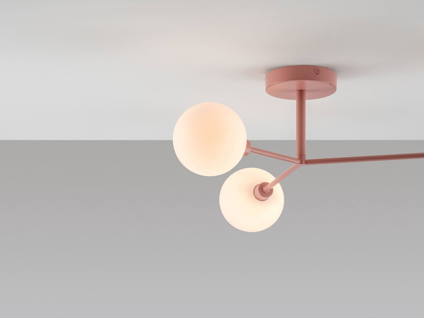 houseof. 3 Light Flush Ceiling Light in Pink