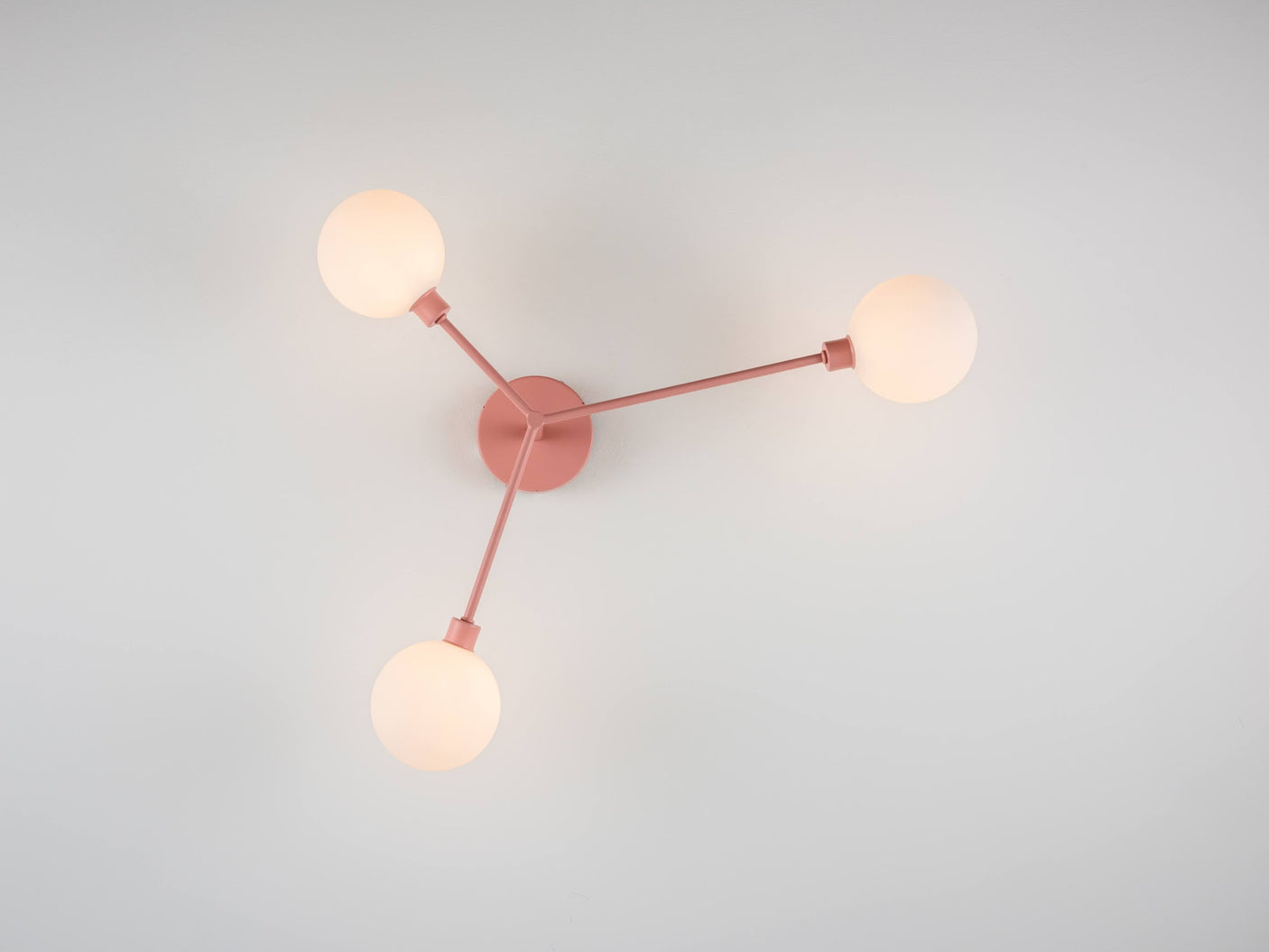 houseof. 3 Light Flush Ceiling Light in Pink