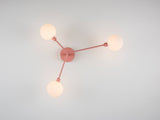 houseof. 3 Light Flush Ceiling Light in Pink