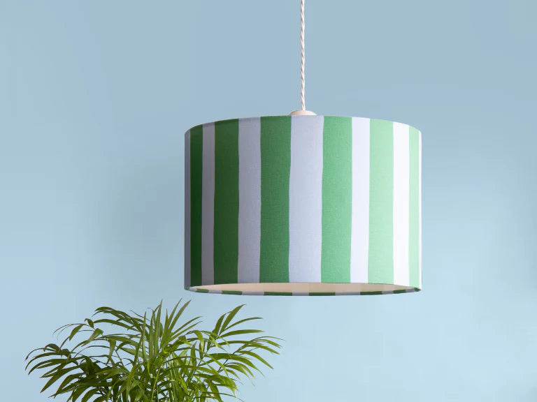 houseof. Small Stripe Print Shade in Green, Blue