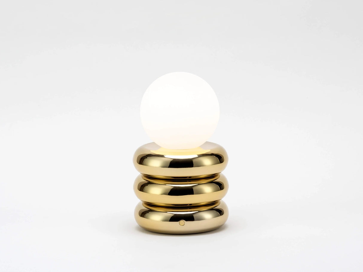 houseof. Tube 'Glow Worm' Rechargeable Table Lamp in Brass