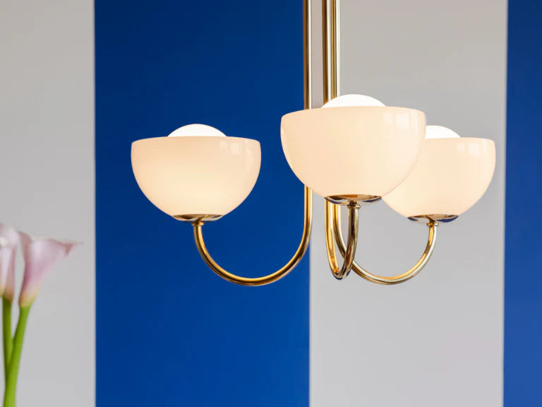 houseof. Glass Bowl Ceiling Light in Brass