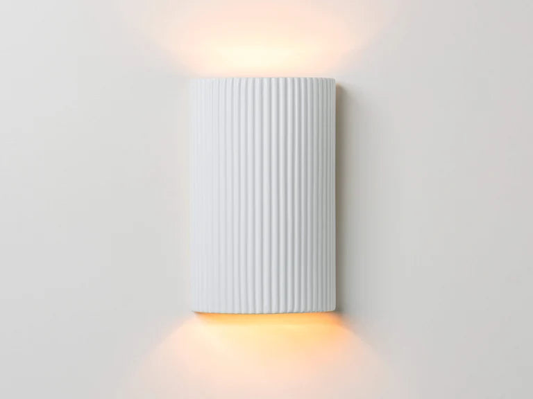 houseof. Ceramic Pillar Wall Light in White