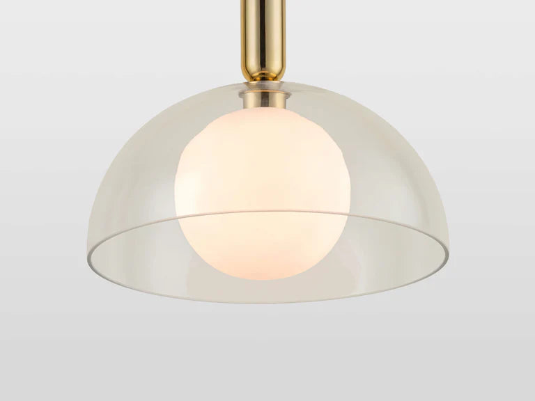 houseof. Domed Glass Pendant in Brass