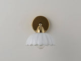 houseof. Flower Sconce Wall Light in Brass And Opal