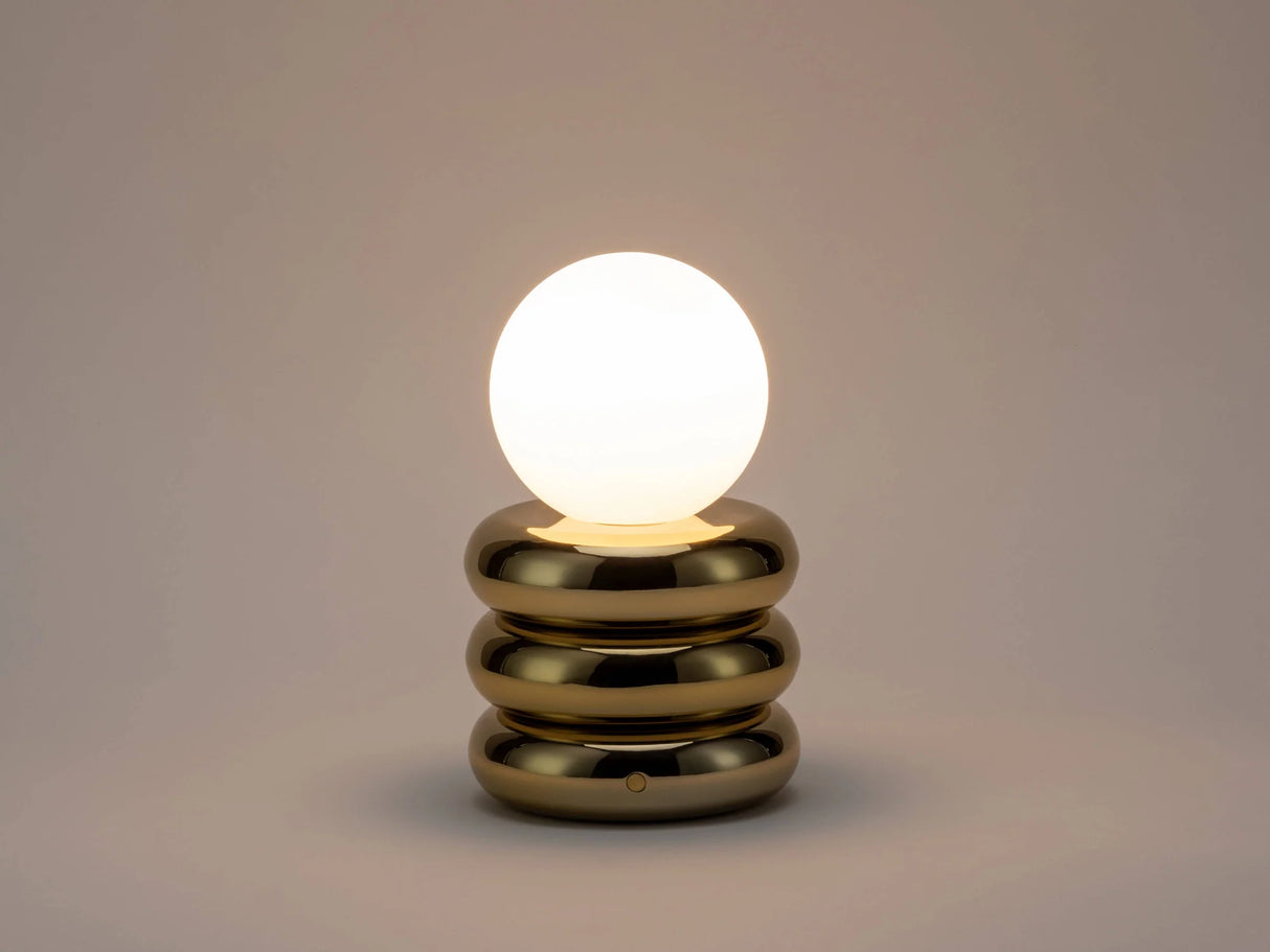 houseof. Tube 'Glow Worm' Rechargeable Table Lamp in Brass