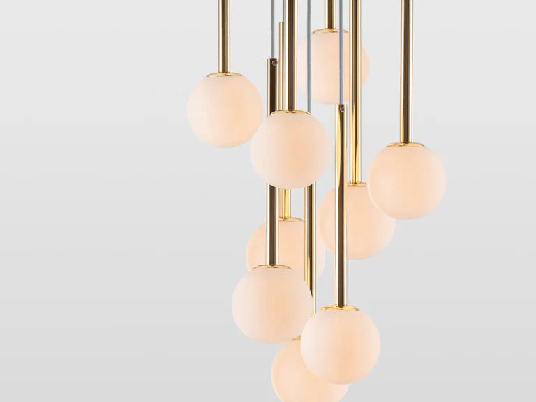 houseof. Opal Ball Cluster Ceiling Light in Brass