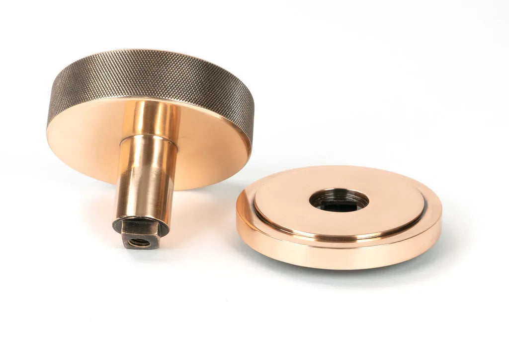 Polished Bronze Brompton Centre Door Knob (Art Deco)