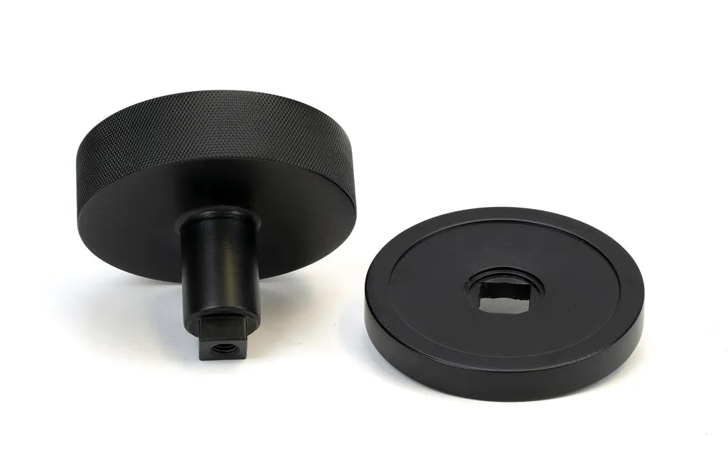 Matt Black Brompton Centre Door Knob (Plain)
