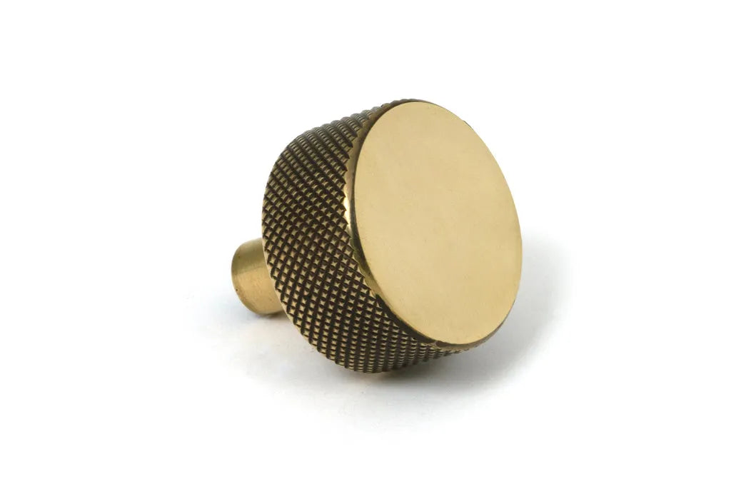 Aged Brass Brompton Cabinet Knob - 32mm (No rose)