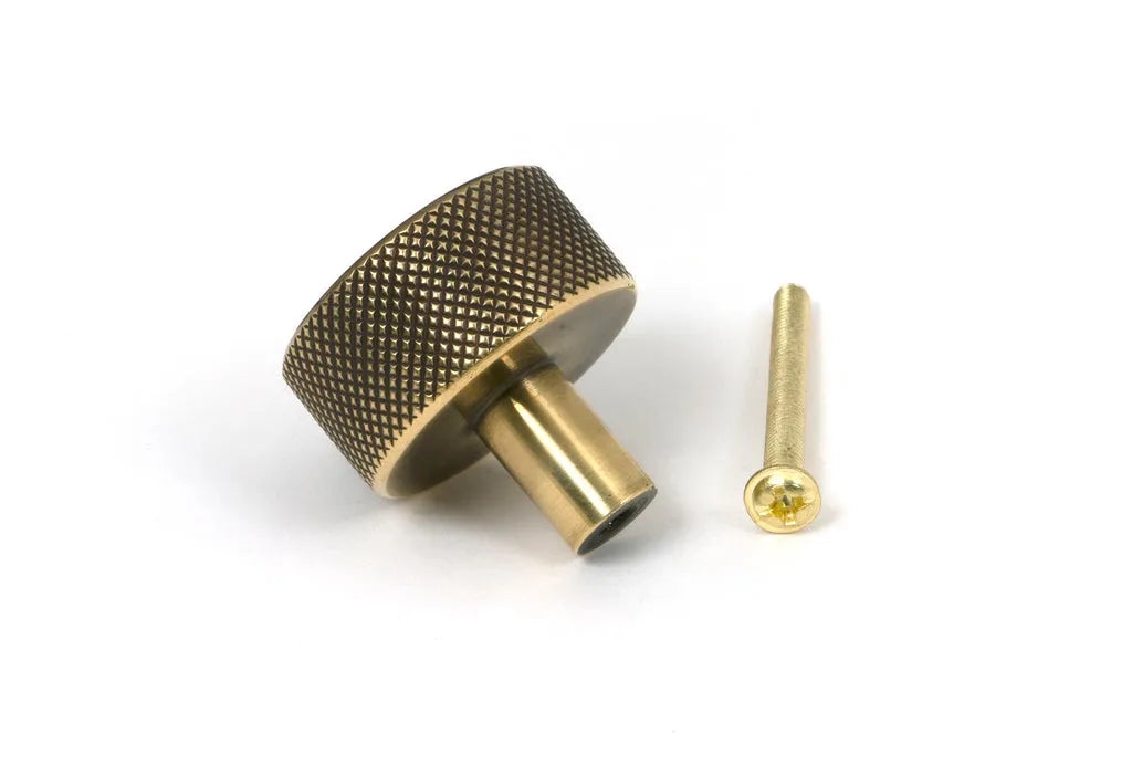 Aged Brass Brompton Cabinet Knob - 32mm (No rose)