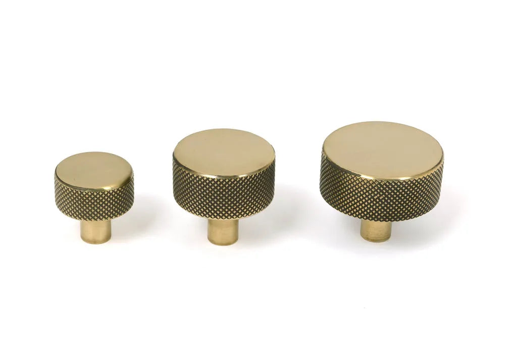 Aged Brass Brompton Cabinet Knob - 32mm (No rose)