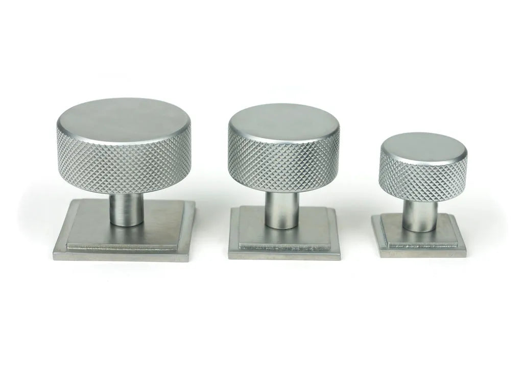 Satin Chrome Brompton Cabinet Knob - 38mm (Square)
