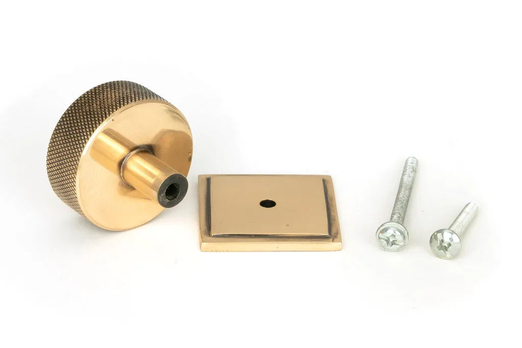 Polished Bronze Brompton Cabinet Knob - 38mm (Square)