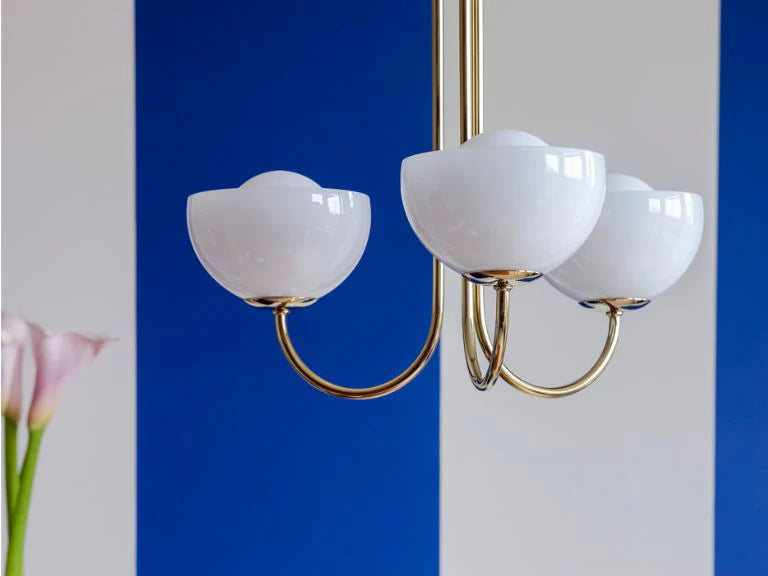 houseof. Glass Bowl Ceiling Light in Brass