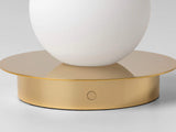 houseof. Opal Disk Rechargeable Table Lamp in Brass