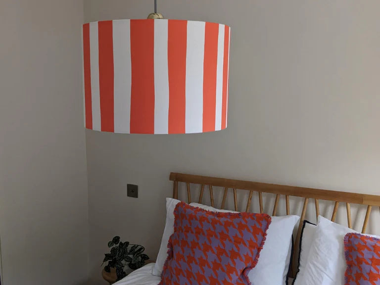 houseof. Small Stripe Print Shade in Orange/White