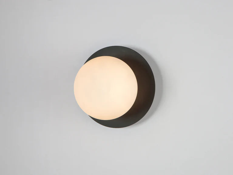 houseof. Opal Disk Wall Light IP44 in Charcoal