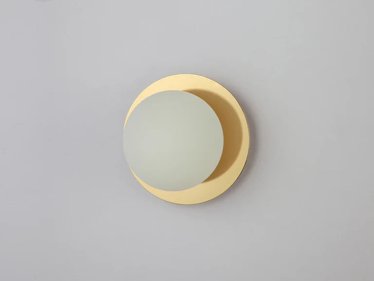 houseof. Opal Disk Wall Light IP44 in Brass