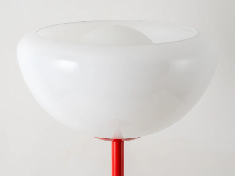 houseof. Glass Bowl Floor Lamp in Jam Red