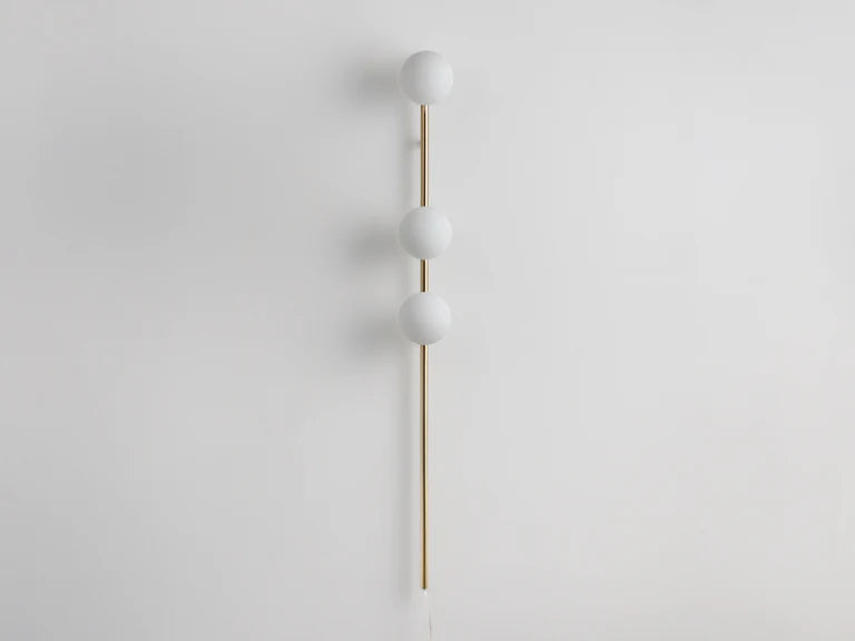 houseof. Bar Opal Ball Wall Light in Brass