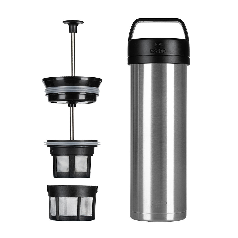 ESPRO P0 Ultralight Travel Coffee Press - Brushed (16oz / 473ml)