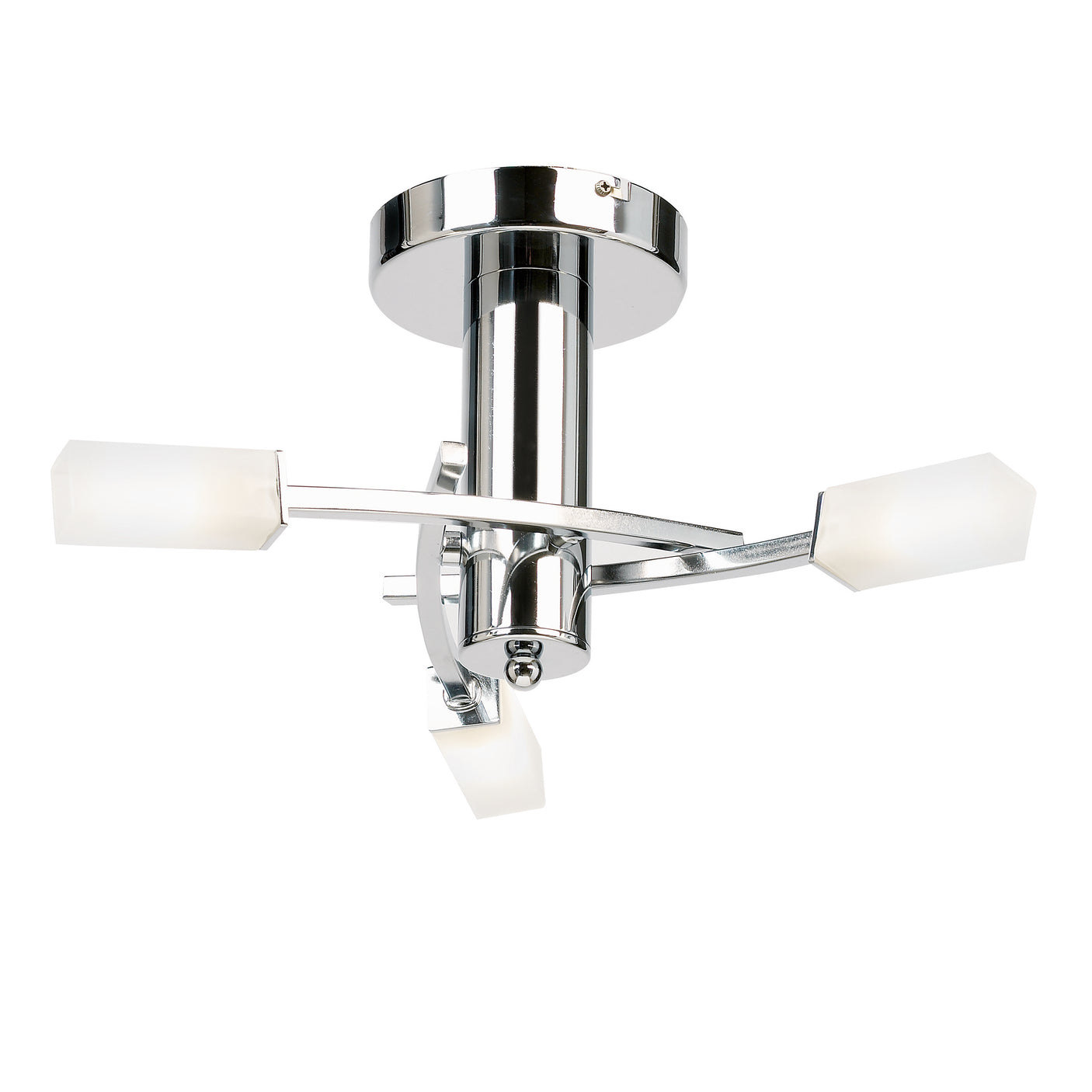 Lacona Tropicana 3Lt Indoor Semi Flush Light In Chrome Plate & Frosted Glass Finish - Lacona Home 