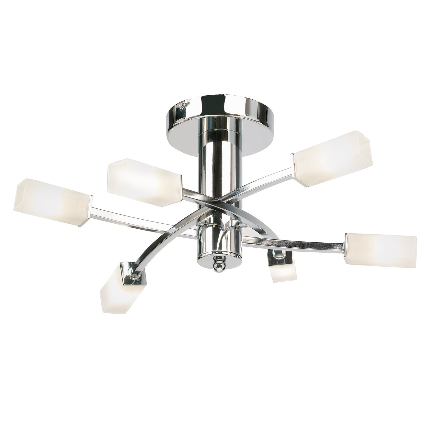 Lacona Tropicana 6Lt Indoor Semi Flush Light In Chrome Plate & Frosted Glass Finish - Lacona Home 