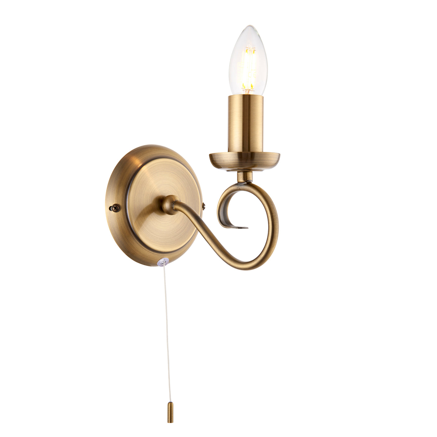 Lacona Brockton 1Lt Indoor Wall Light In Antique Brass Plate Finish - Lacona Home 