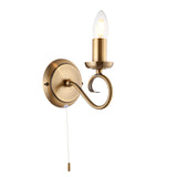 Lacona Brockton 1Lt Indoor Wall Light In Antique Brass Plate Finish - Lacona Home 