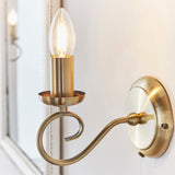 Lacona Brockton 1Lt Indoor Wall Light In Antique Brass Plate Finish - Lacona Home 