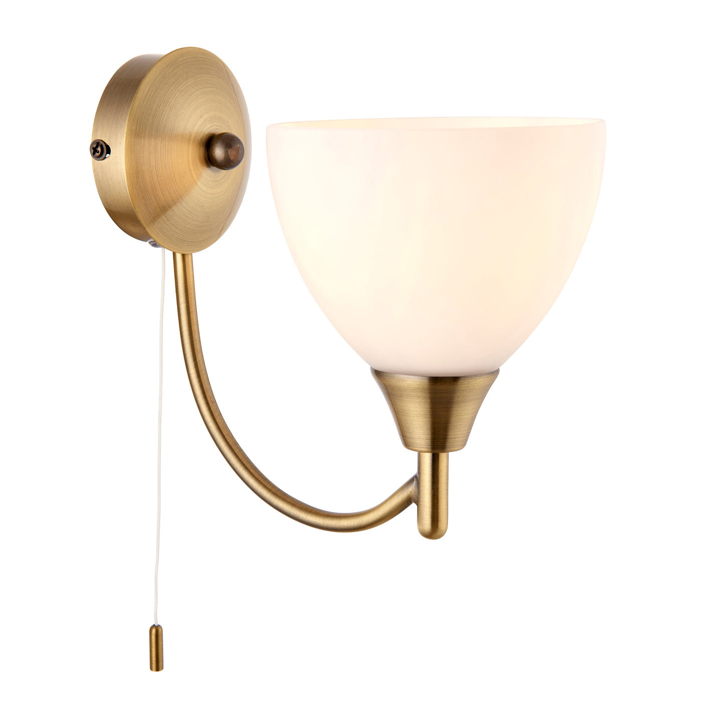 Lacona Stratford Alt Indoor Wall Light In Antique Brass Plate & Opal Glass Finish - Lacona Home 