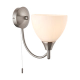 Lacona Stratford Alt Indoor Wall Light In Satin Chrome Plate & Opal Glass Finish - Lacona Home 