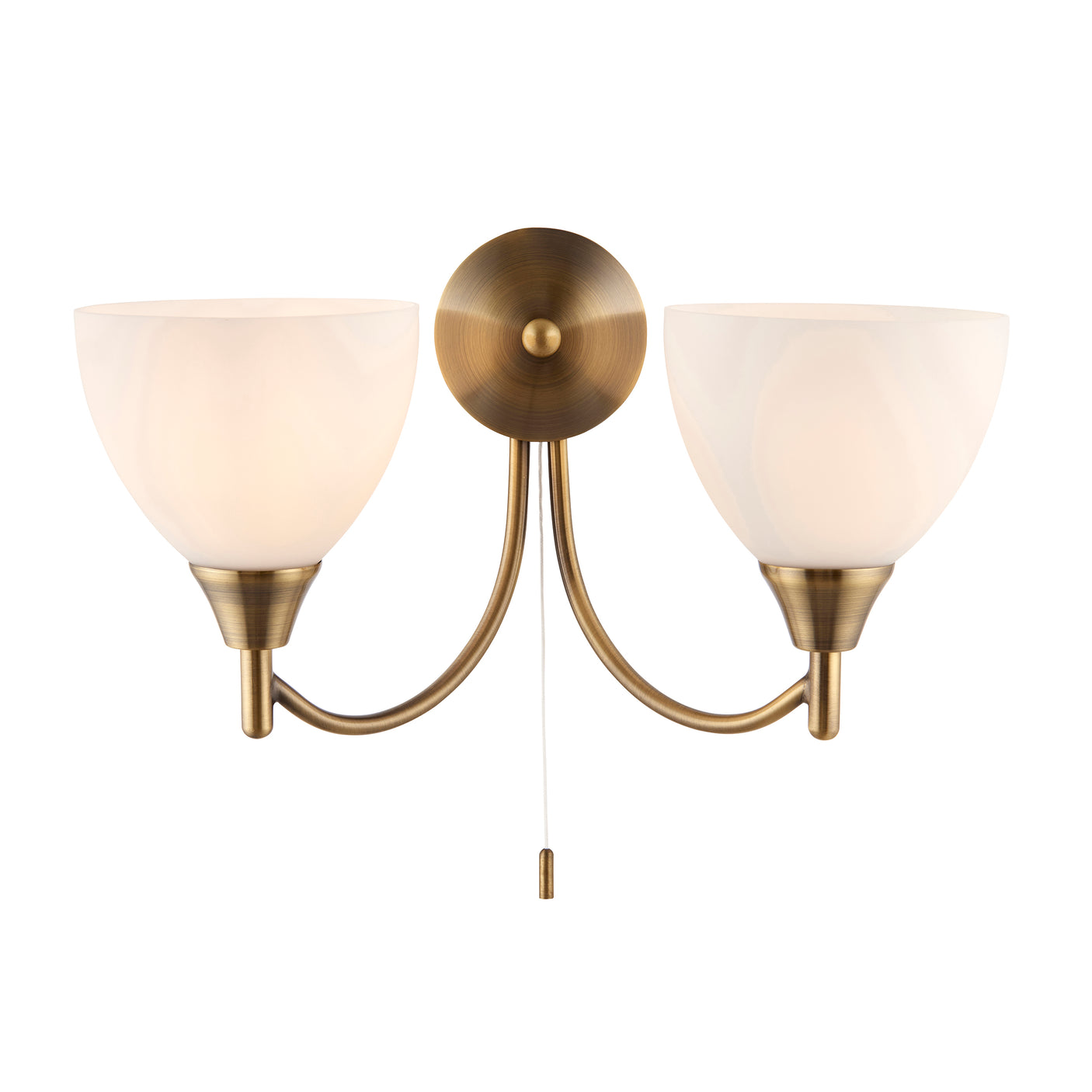 Lacona Stratford Alt Indoor Wall Light In Antique Brass Plate & Opal Glass Finish - Lacona Home 