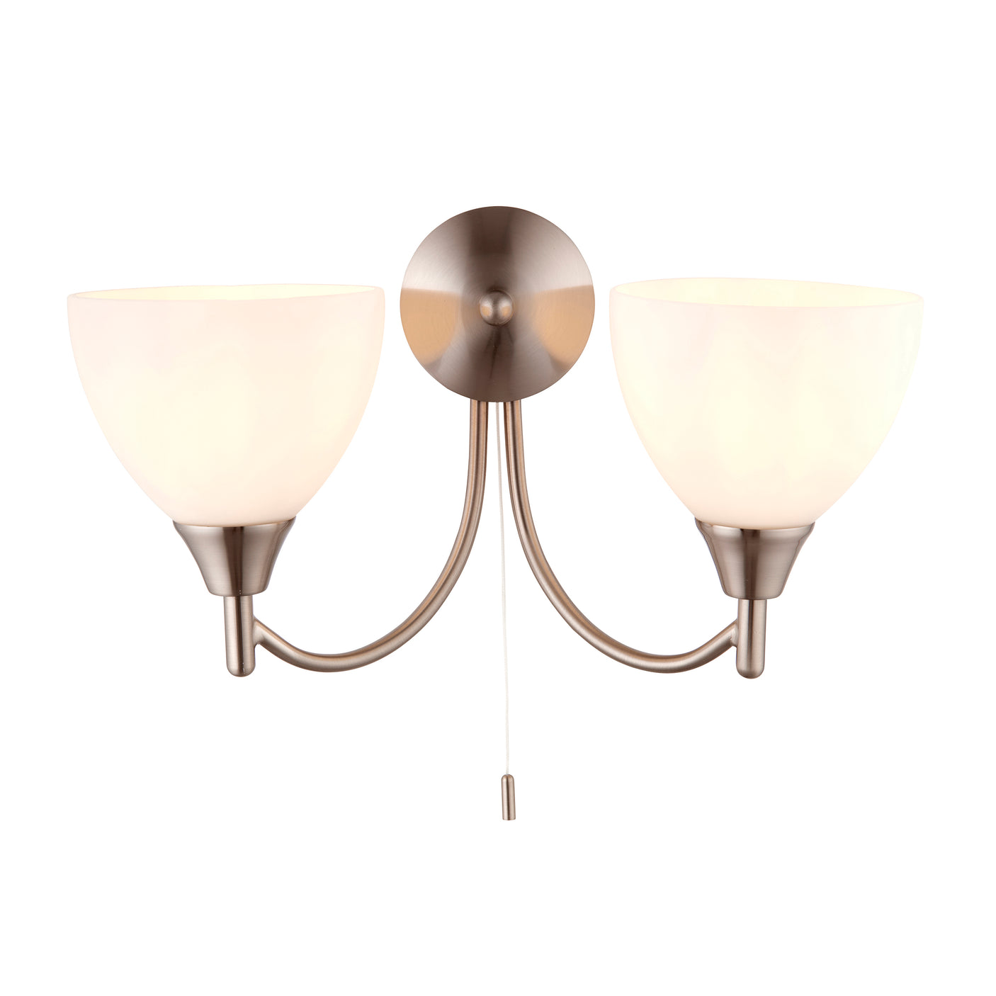 Lacona Stratford Alt Indoor Wall Light In Satin Chrome Plate & Opal Glass Finish - Lacona Home 