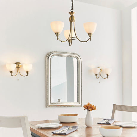 Lacona Stratford Alt Indoor Pendant Light In Antique Brass Plate & Opal Glass Finish - Lacona Home 