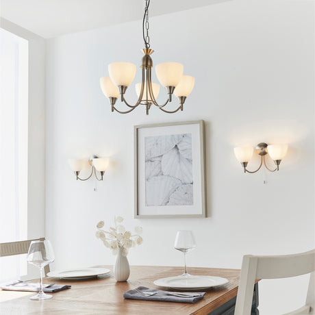 Lacona Stratford Alt Indoor Pendant Light In Satin Chrome Plate & Opal Glass Finish - Lacona Home 