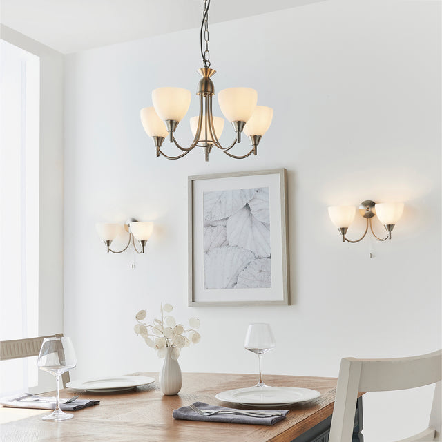 Lacona Stratford Alt Indoor Pendant Light In Satin Chrome Plate & Opal Glass Finish - Lacona Home 