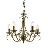 Lacona Clarissa 5Lt Indoor Pendant Light In Antique Brass Plate Finish - Lacona Home 