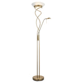 Lacona Riviera 2Lt Indoor Floor Lamp In Antique Brass Plate & Frosted Glass Finish - Lacona Home 