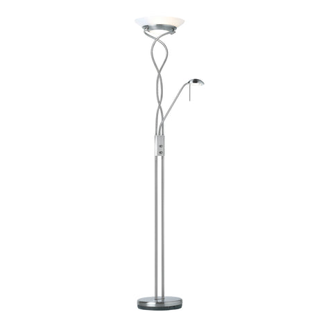 Lacona Riviera 2Lt Indoor Floor Lamp In Satin Chrome Plate & Frosted Glass Finish - Lacona Home 