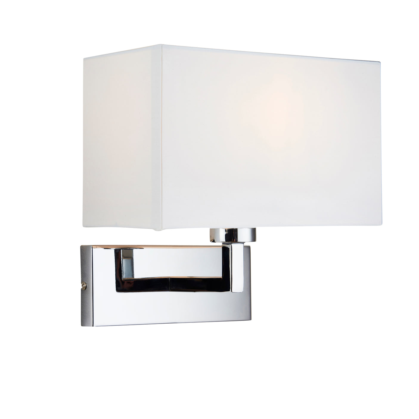 Lacona Soprano 1Lt Indoor Wall Light In Chrome Plate & White Fabric Finish - Lacona Home 